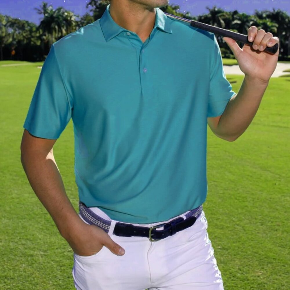 Vintage Golden Bear Jack Nicklaus Golf Polo Large Teal Green Grandpacore Sport